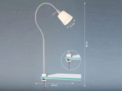 MeineWunschleuchte LED Klemmlampe Mit Leinen Lampenschirm Beige & Schwanenhals -Bestes Beleuchtungs Geschäft led klemmlampe mit leinen lampenschirm beige schwa 2