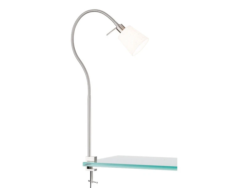 MeineWunschleuchte LED Klemmlampe Mit Leinen Lampenschirm Weiß & Schwanenhals 4 MeineWunschleuchte LED Klemmlampe Mit Leinen Lampenschirm Weiß & Schwanenhals – Bild 2