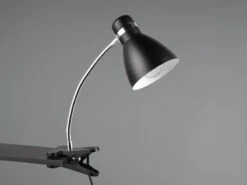 MeineWunschleuchte LED Klemmleuchte Flexibel, Chrom & Metallschirm Schwarz, 36cm -Bestes Beleuchtungs Geschäft led klemmleuchte flexibel chrom metallschirm schwa 3