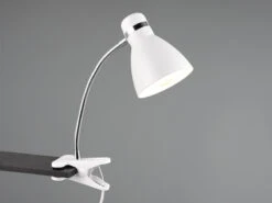 MeineWunschleuchte LED Klemmleuchte Flexibel, Chrom & Metallschirm Weiß, 36cm -Bestes Beleuchtungs Geschäft led klemmleuchte flexibel chrom metallschirm weiss 2