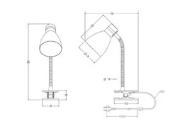 MeineWunschleuchte LED Klemmleuchte Flexibel, Chrom & Metallschirm Weiß, 36cm -Bestes Beleuchtungs Geschäft led klemmleuchte flexibel chrom metallschirm weiss 4