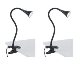 Reality Leuchten LED Klemmleuchten 2er SET 1 Flammig Schwanenhalslampe In Schwarz -Bestes Beleuchtungs Geschäft led klemmleuchten 2er set 1 flammig schwanenhalsla 1