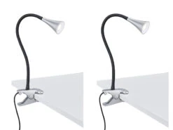 Reality Leuchten LED Klemmleuchten 2er SET 1 Flammig Schwanenhalslampe In Silber/Schwarz -Bestes Beleuchtungs Geschäft led klemmleuchten 2er set 1 flammig schwanenhalsla 6