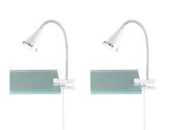 Reality Leuchten LED Klemmleuchten 2er SET 1 Flammige Kunststoff Schwanenhalslampe In Weiß -Bestes Beleuchtungs Geschäft led klemmleuchten 2er set 1 flammige kunststoff sc 11