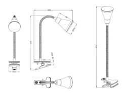 Reality Leuchten LED Klemmleuchten 2er SET 1 Flammige Kunststoff Schwanenhalslampe In Silber -Bestes Beleuchtungs Geschäft led klemmleuchten 2er set 1 flammige kunststoff sc 3