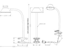 MeineWunschleuchte LED Klemmleuchten 2er Set Flexibel, Kunststoff Titanfarben, 26cm Hoch -Bestes Beleuchtungs Geschäft led klemmleuchten 2er set flexibel kunststoff tita 3