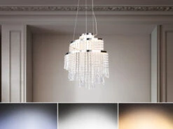 Reality Leuchten LED Kronleuchter POMP Mit Acryl Kristallbehang Und Fernbedienung Ø 38cm -Bestes Beleuchtungs Geschäft led kronleuchter pomp mit acryl kristallbehang und 5