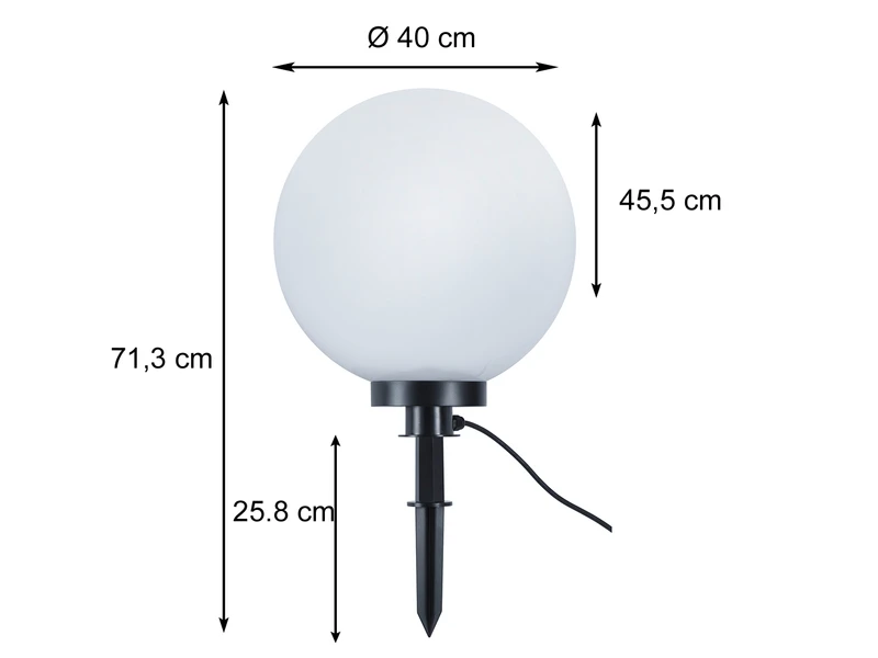 MeineWunschleuchte LED Leuchtkugel Für Den Garten Mit Strom Weiß, 5m Kabel, Ø 40cm 5 MeineWunschleuchte LED Leuchtkugel Für Den Garten Mit Strom Weiß, 5m Kabel, Ø 40cm – Bild 3