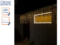 Konstsmide LED Lichtervorhang Eisregen 200 Warm Weiße Globes, 30V Außentrafo, IP44 -Bestes Beleuchtungs Geschäft led lichtervorhang eisregen 200 warm weisse globes 2