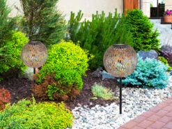 Globo LED Metall Solarkugel Ø 18cm Mit Erdspieß, Silber Antik -Bestes Beleuchtungs Geschäft led metall solarkugel 18cm mit erdspiess silber an 5