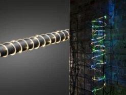 Konstsmide LED Mini Lichterschlauch, Lichtsensor & 6/9h Timer, Batteriebetrieb, IP44, 10m