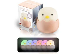 Niermann LED Nachtlicht EGGY EGG, Per USB Aufladbar, Dimmbar, 7 Lichtfarben - Höhe 12cm -Bestes Beleuchtungs Geschäft led nachtlicht eggy egg per usb aufladbar dimmbar 1 5