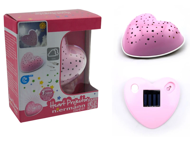 Niermann LED Nachtlicht SOLAR HEART, Projiziert Herzen/Sterne, Mit Solar/USB Aufladbar 9 Niermann LED Nachtlicht SOLAR HEART, Projiziert Herzen/Sterne, Mit Solar/USB Aufladbar – Bild 7