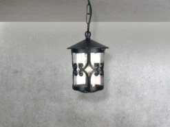 MeineWunschleuchte LED Outdoor Pendelleuchte Aus Alu Im Landhausstil, Schwarz Ø15cm -Bestes Beleuchtungs Geschäft led outdoor pendelleuchte aus alu im landhausstil 1 2