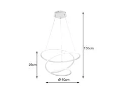 Reality Leuchten LED Pendelleuchte BOLOGNA Metall Weiß Matt 3 Stufen Dimmer Ø50cm -Bestes Beleuchtungs Geschäft led pendelleuchte bologna metall weiss matt 3 stuf 3