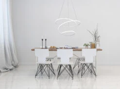 Reality Leuchten LED Pendelleuchte BOLOGNA Metall Weiß Matt 3 Stufen Dimmer Ø50cm -Bestes Beleuchtungs Geschäft led pendelleuchte bologna metall weiss matt 3 stuf 4