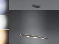 Trio Leuchten LED Pendelleuchte HELIOS Schwarz-Chrom Ausziehbar Bis 130cm, Mit TOUCH Dimmer -Bestes Beleuchtungs Geschäft led pendelleuchte helios schwarz chrom ausziehbar 1 2
