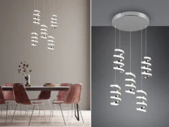 Reality Leuchten LED Pendelleuchte LAOLA In 3 Stufen Dimmbar, Chrom - Ø45cm