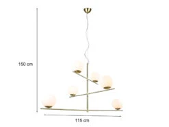 MeineWunschleuchte LED Pendelleuchte Mehrflammig In Messing Matt Mit 6 Glaskugeln Weiß 12 MeineWunschleuchte LED Pendelleuchte Mehrflammig In Messing Matt Mit 6 Glaskugeln Weiß -Bestes Beleuchtungs Geschäft led pendelleuchte mehrflammig in messing matt mit 1 3