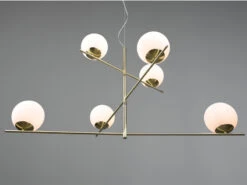 MeineWunschleuchte LED Pendelleuchte Mehrflammig In Messing Matt Mit 6 Glaskugeln Weiß 13 MeineWunschleuchte LED Pendelleuchte Mehrflammig In Messing Matt Mit 6 Glaskugeln Weiß -Bestes Beleuchtungs Geschäft led pendelleuchte mehrflammig in messing matt mit 1 4