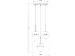 MeineWunschleuchte LED Pendelleuchte Mit 3 Rauchglaskugeln, Baldachin Ø 46cm, Schwarz -Bestes Beleuchtungs Geschäft led pendelleuchte mit 3 rauchglaskugeln baldachin 1 6