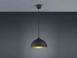 MeineWunschleuchte LED Pendelleuchte Mit Metall Lampenschirm Schwarz Innen Gold Ø31cm 10 MeineWunschleuchte LED Pendelleuchte Mit Metall Lampenschirm Schwarz Innen Gold Ø31cm -Bestes Beleuchtungs Geschäft led pendelleuchte mit metall lampenschirm schwarz 1 2