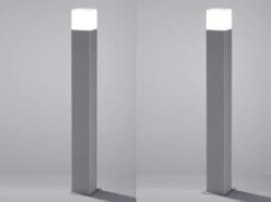 MeineWunschleuchte LED Pollerleuchte 2er Set Titanfarben Höhe 80cm IP44 - Außenleuchte Wegeleuchte -Bestes Beleuchtungs Geschäft led pollerleuchte 2er set titanfarben hoehe 80cm i 2