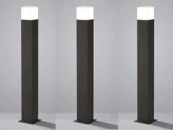 MeineWunschleuchte LED Pollerleuchte 3er Set In Anthrazit Höhe 80cm IP44 - Außenleuchte Wegeleuchte -Bestes Beleuchtungs Geschäft led pollerleuchte 3er set in anthrazit hoehe 80cm 1 2