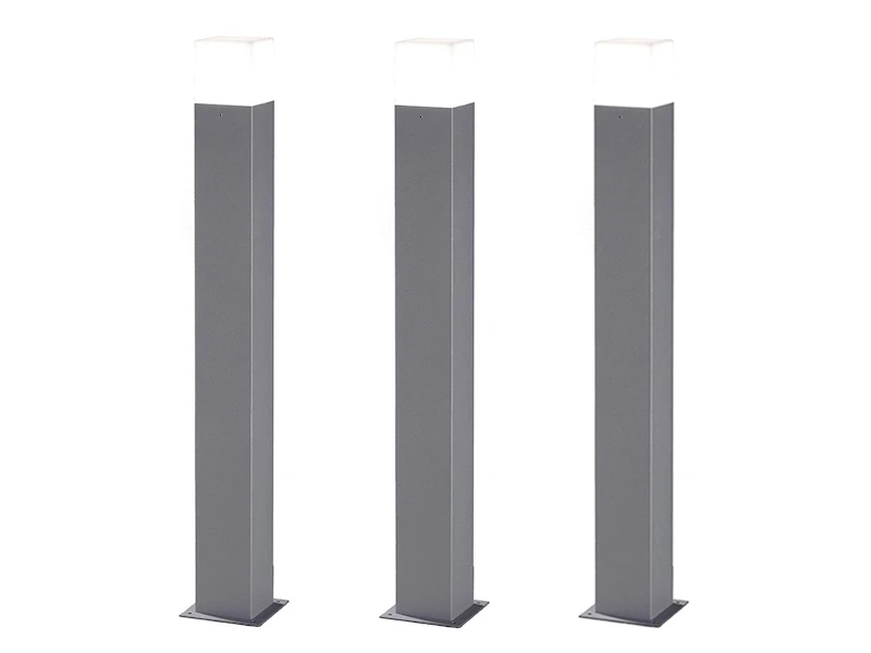 MeineWunschleuchte LED Pollerleuchte 3er Set Titanfarben Höhe 80cm IP44 - Außenleuchte Wegeleuchte 4 MeineWunschleuchte LED Pollerleuchte 3er Set Titanfarben Höhe 80cm IP44 - Außenleuchte Wegeleuchte – Bild 2