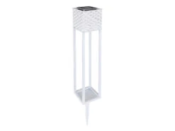 Globo LED Rattan Solarleuchte Weiß - Outdoor Stehlampe Mit Erdspieß Höhe 62cm -Bestes Beleuchtungs Geschäft led rattan solarleuchte weiss outdoor stehlampe mi 7