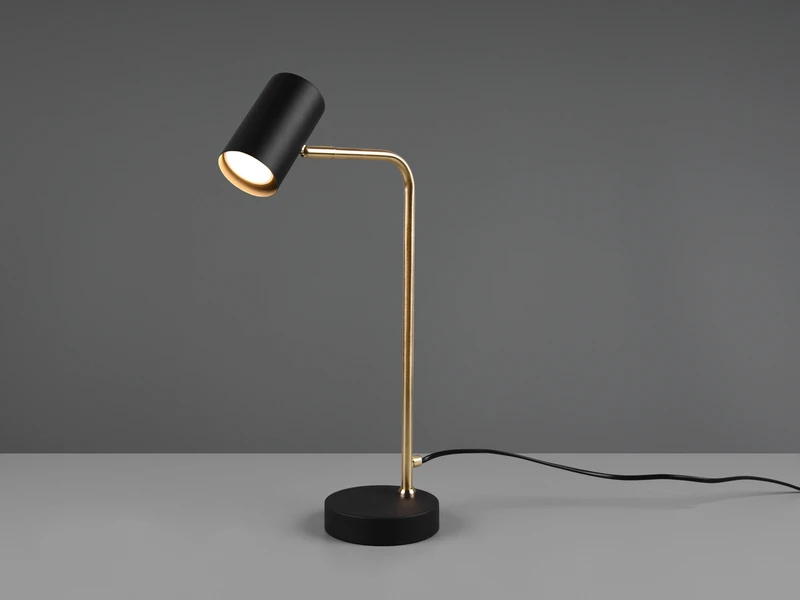 MeineWunschleuchte LED Schreibtischlampe In Messing / Schwarz Matt, Spot Schwenkbar, Höhe 45cm 5 MeineWunschleuchte LED Schreibtischlampe In Messing / Schwarz Matt, Spot Schwenkbar, Höhe 45cm – Bild 3