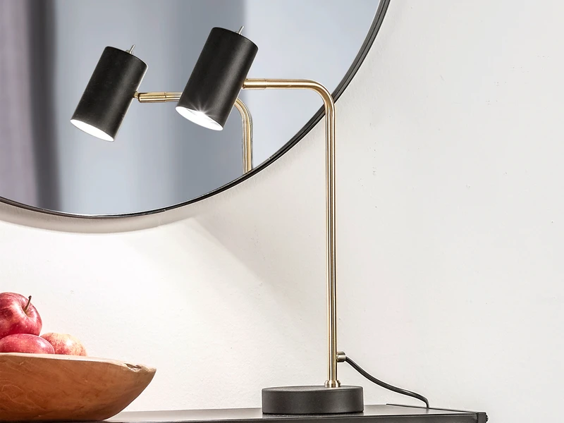 MeineWunschleuchte LED Schreibtischlampe In Messing / Schwarz Matt, Spot Schwenkbar, Höhe 45cm 3 MeineWunschleuchte LED Schreibtischlampe In Messing / Schwarz Matt, Spot Schwenkbar, Höhe 45cm