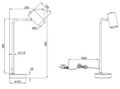 MeineWunschleuchte LED Schreibtischlampe In Silber Matt, Spot Schwenkbar, Höhe 45cm -Bestes Beleuchtungs Geschäft led schreibtischlampe in silber matt spot schwenkb 5