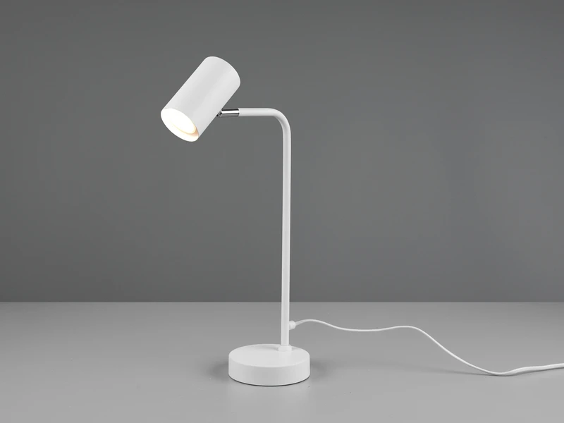 MeineWunschleuchte LED Schreibtischlampe In Weiß Matt, Spot Schwenkbar, Höhe 45cm 5 MeineWunschleuchte LED Schreibtischlampe In Weiß Matt, Spot Schwenkbar, Höhe 45cm – Bild 3