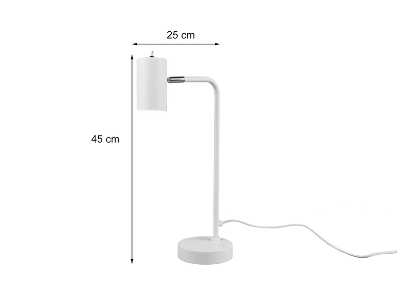 MeineWunschleuchte LED Schreibtischlampe In Weiß Matt, Spot Schwenkbar, Höhe 45cm 6 MeineWunschleuchte LED Schreibtischlampe In Weiß Matt, Spot Schwenkbar, Höhe 45cm – Bild 4