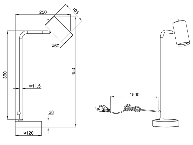 MeineWunschleuchte LED Schreibtischlampe In Weiß Matt, Spot Schwenkbar, Höhe 45cm 8 MeineWunschleuchte LED Schreibtischlampe In Weiß Matt, Spot Schwenkbar, Höhe 45cm – Bild 6