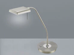 Trio Leuchten LED Schreibtischleuchte BERGAMO Silber Flexibel Sensordimmer - Höhe 50cm