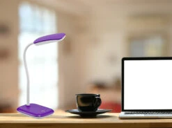 Reality Leuchten LED Schreibtischleuchte BOA In Lila Mit Flex Gelenk & 4-fach Dimmer, 36cm -Bestes Beleuchtungs Geschäft led schreibtischleuchte boa in lila mit flex gelen 3
