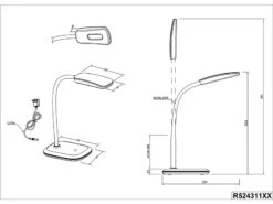 Reality Leuchten LED Schreibtischleuchte BOA In Lila Mit Flex Gelenk & 4-fach Dimmer, 36cm -Bestes Beleuchtungs Geschäft led schreibtischleuchte boa in lila mit flex gelen 4