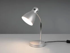 MeineWunschleuchte LED Schreibtischleuchte Flexibel, Chrom & Metallschirm Titan, 33cm