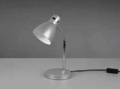 MeineWunschleuchte LED Schreibtischleuchte Flexibel, Chrom & Metallschirm Titan, 33cm -Bestes Beleuchtungs Geschäft led schreibtischleuchte flexibel chrom metallschir 4