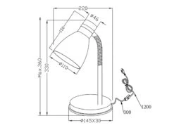 MeineWunschleuchte LED Schreibtischleuchte Flexibel, Chrom & Metallschirm Titan, 33cm -Bestes Beleuchtungs Geschäft led schreibtischleuchte flexibel chrom metallschir 5
