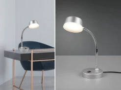 Reality Leuchten LED Schreibtischleuchte KIKO Flexibel, Kunststoff Titan, 34cm Hoch