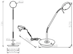Trio Leuchten LED Schreibtischleuchte MONZA Dimmbar Mit Flexarm, Höhe 57cm, Silber -Bestes Beleuchtungs Geschäft led schreibtischleuchte monza dimmbar mit flexarm 1 18