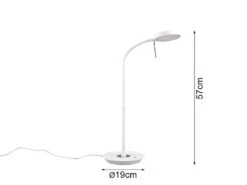 Trio Leuchten LED Schreibtischleuchte MONZA Dimmbar Mit Flexarm, Höhe 57cm, Weiß -Bestes Beleuchtungs Geschäft led schreibtischleuchte monza dimmbar mit flexarm 1 3