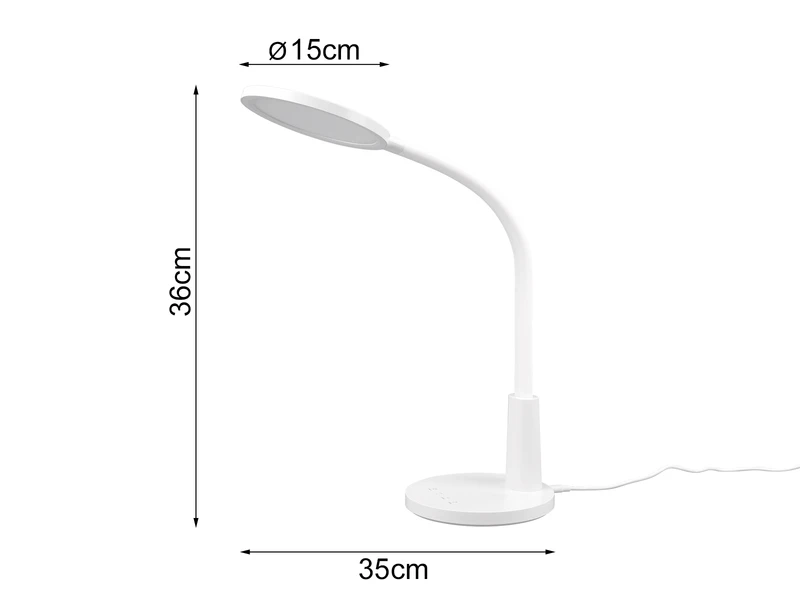 Reality Leuchten LED Schreibtischleuchte SALLY Flexibel TOUCH Dimmer Weiß 36cm 5 Reality Leuchten LED Schreibtischleuchte SALLY Flexibel TOUCH Dimmer Weiß 36cm – Bild 3
