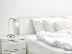 MeineWunschleuchte LED Schreibtischleuchte Silber Glas Alabaster Flexgelenk, 40cm Hoch -Bestes Beleuchtungs Geschäft led schreibtischleuchte silber glas alabaster flex 5