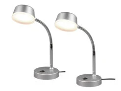 MeineWunschleuchte LED Schreibtischleuchten 2er SET Flexibel, Kunststoff Titan, 34cm Hoch -Bestes Beleuchtungs Geschäft led schreibtischleuchten 2er set flexibel kunststo 9