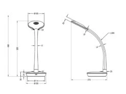 MeineWunschleuchte LED Schreibtischleuchten 2er SET Weiß, Flexgelenk & Touch Dimmer, 32cm Hoch -Bestes Beleuchtungs Geschäft led schreibtischleuchten 2er set weiss flexgelenk 1 4
