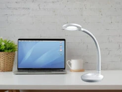 MeineWunschleuchte LED Schreibtischleuchten 2er SET Weiß, Flexgelenk & Touch Dimmer, 32cm Hoch -Bestes Beleuchtungs Geschäft led schreibtischleuchten 2er set weiss flexgelenk 1 6